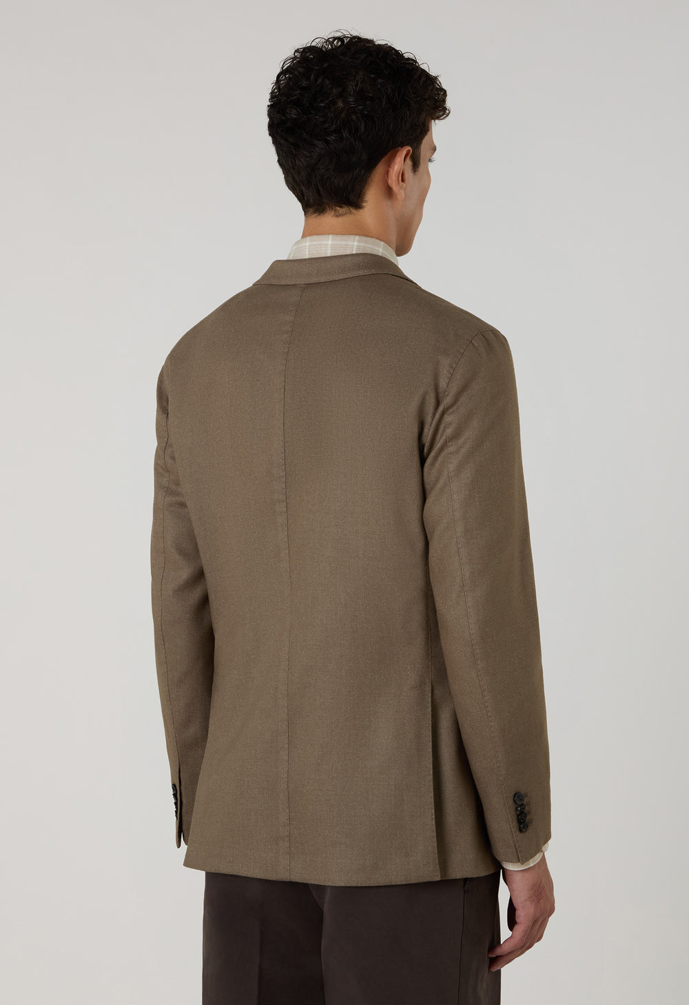 K-Jacket  in lana tinta in capo marrone