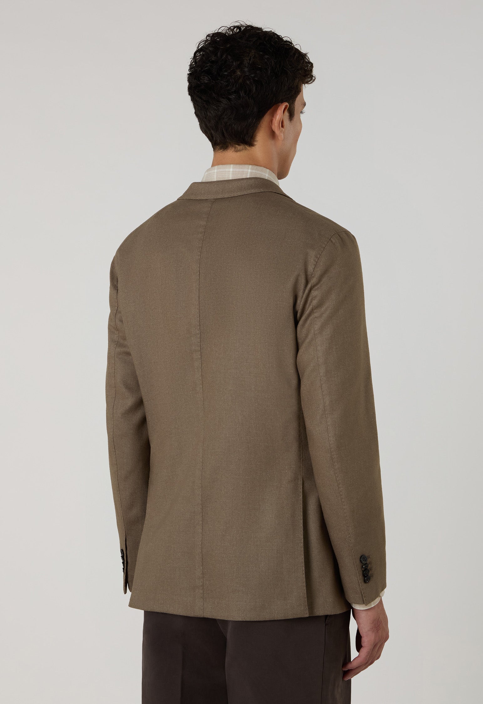 K-Jacket  in lana tinta in capo marrone