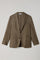 K-Jacket  in lana tinta in capo marrone