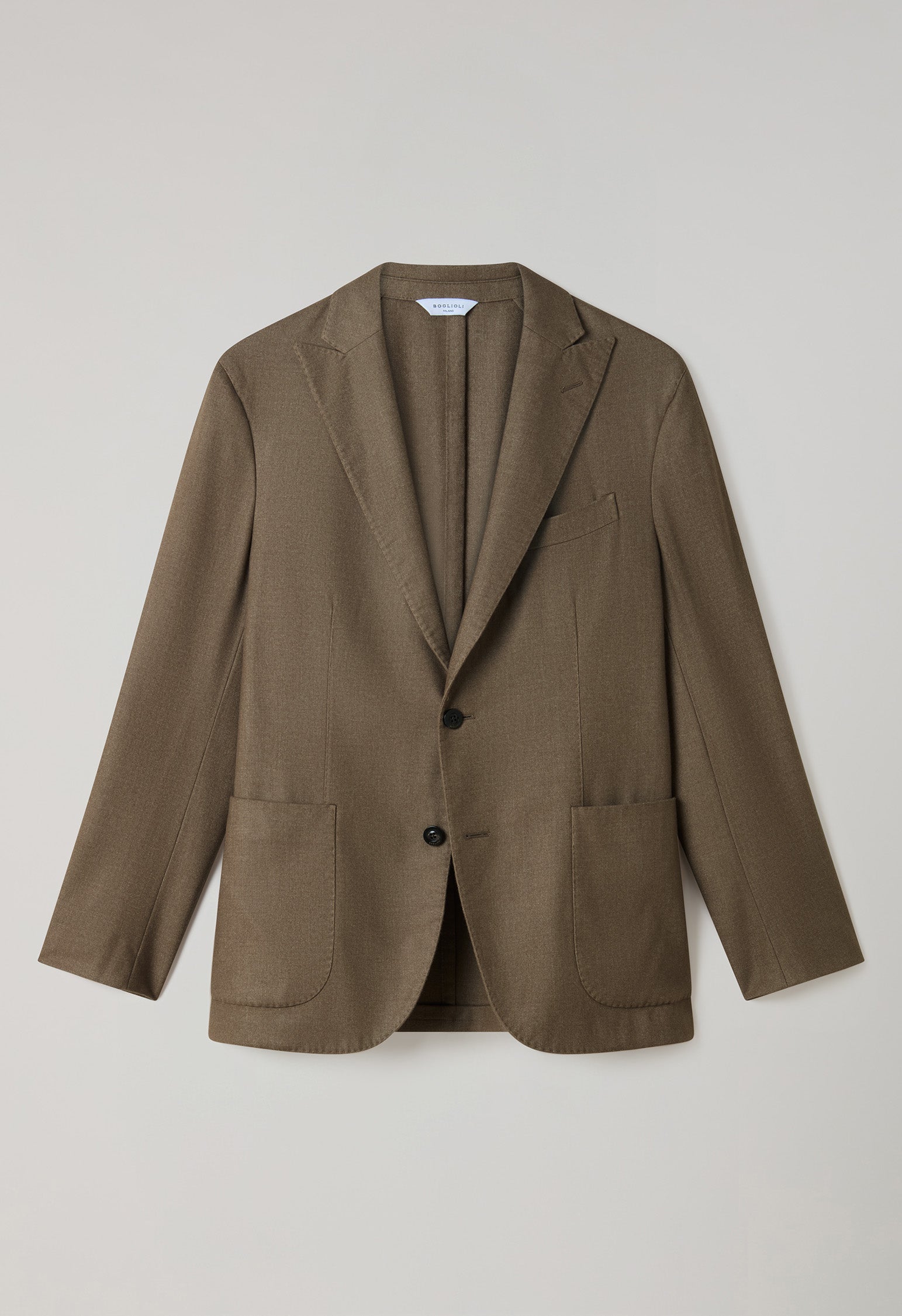 K-Jacket  in lana tinta in capo marrone