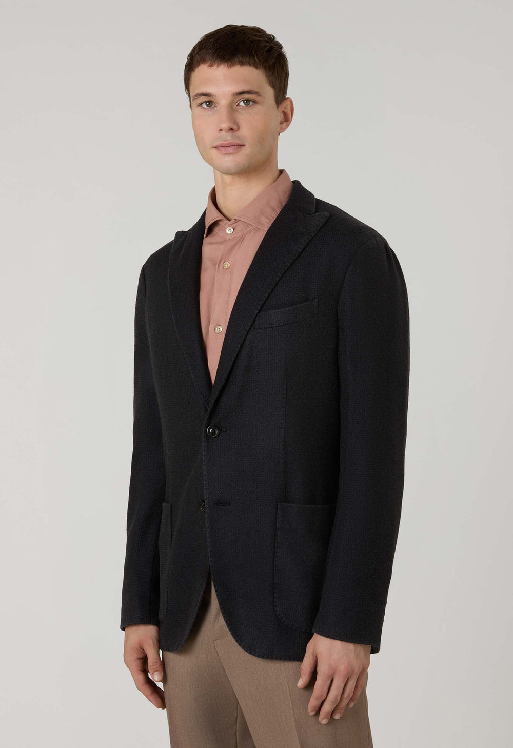 Black Garment Dyed Cashmere K-Jacket