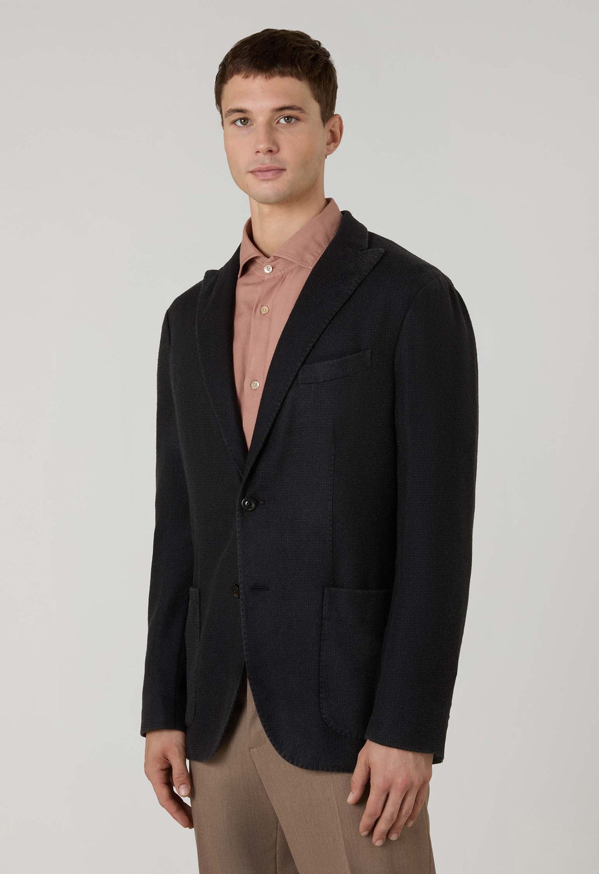 Black Garment Dyed Cashmere K-Jacket
