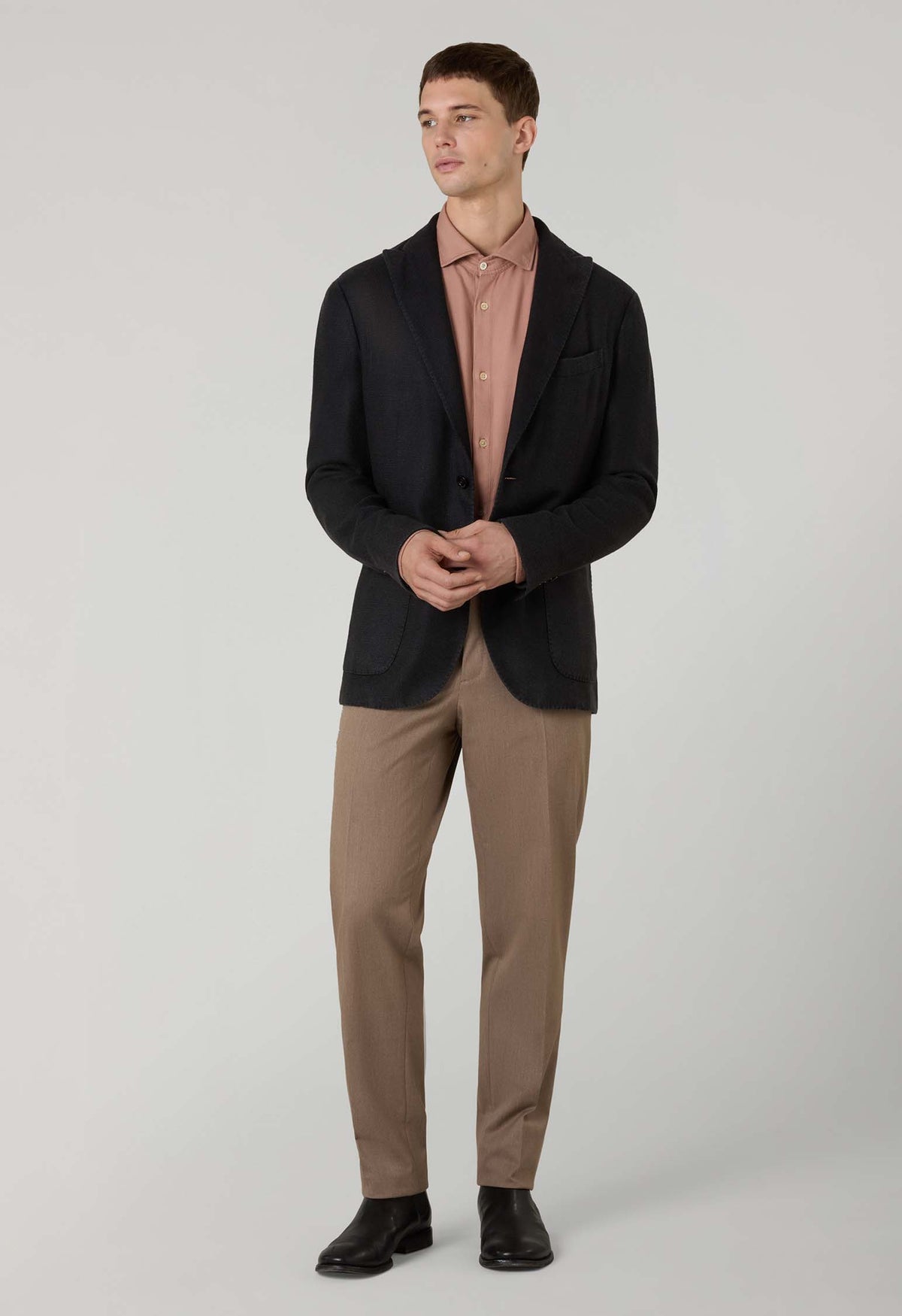 Black Garment Dyed Cashmere K-Jacket