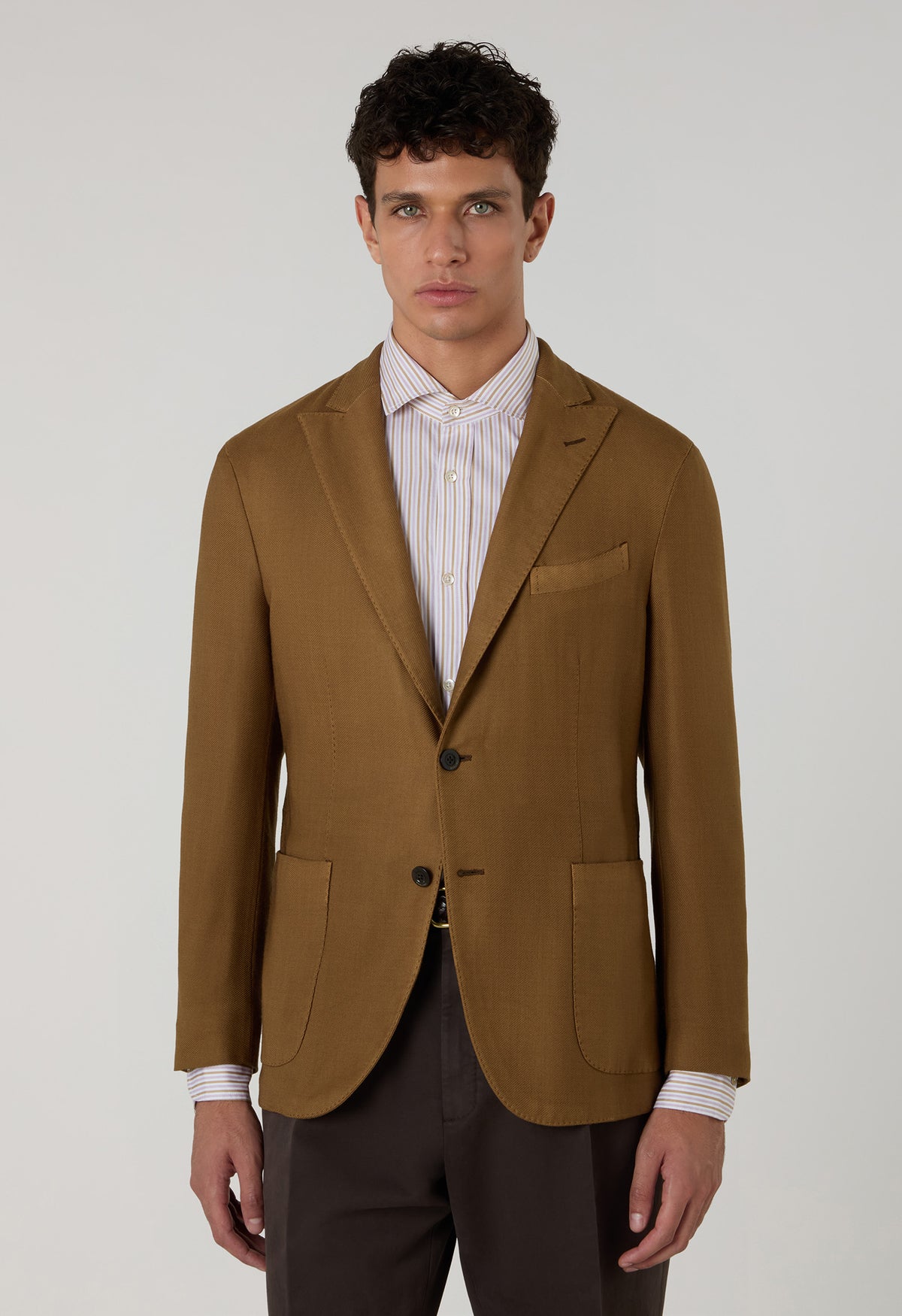 Camel Garment Dyed twill High Performance Wool K-Jacket