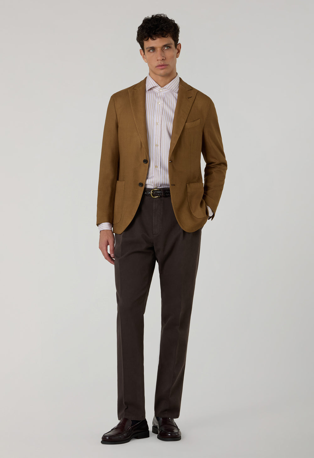 Camel Garment Dyed twill High Performance Wool K-Jacket