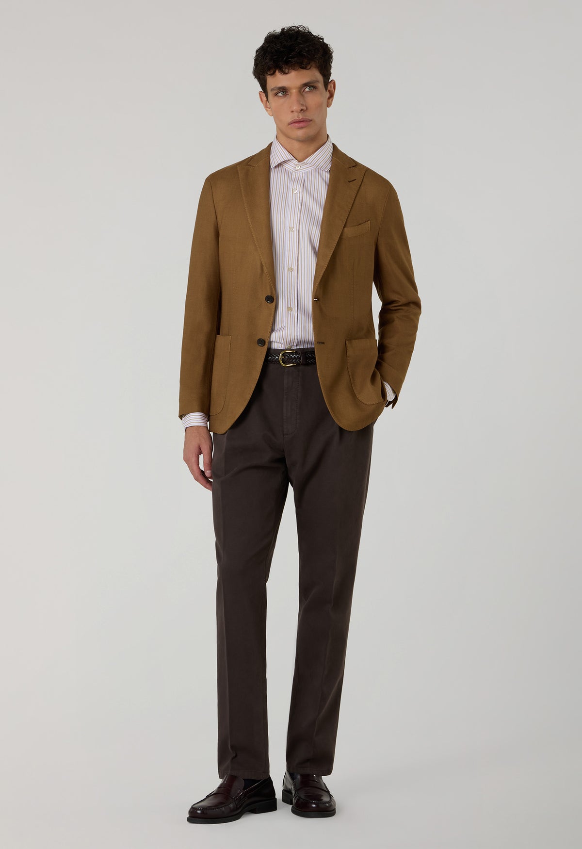 Camel Garment Dyed twill High Performance Wool K-Jacket