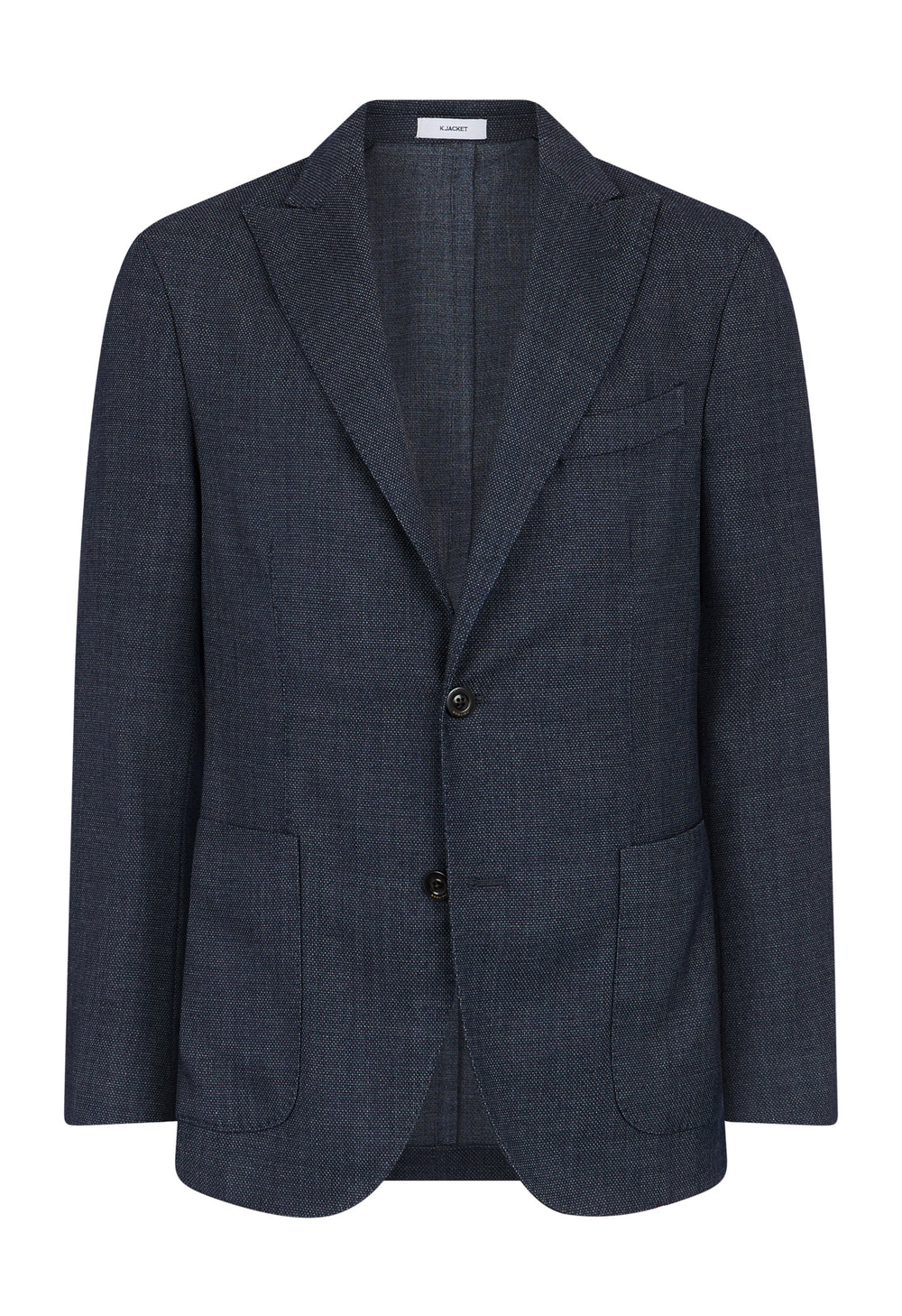 K-Jacket in lana tinta in capo a nido d'ape blue