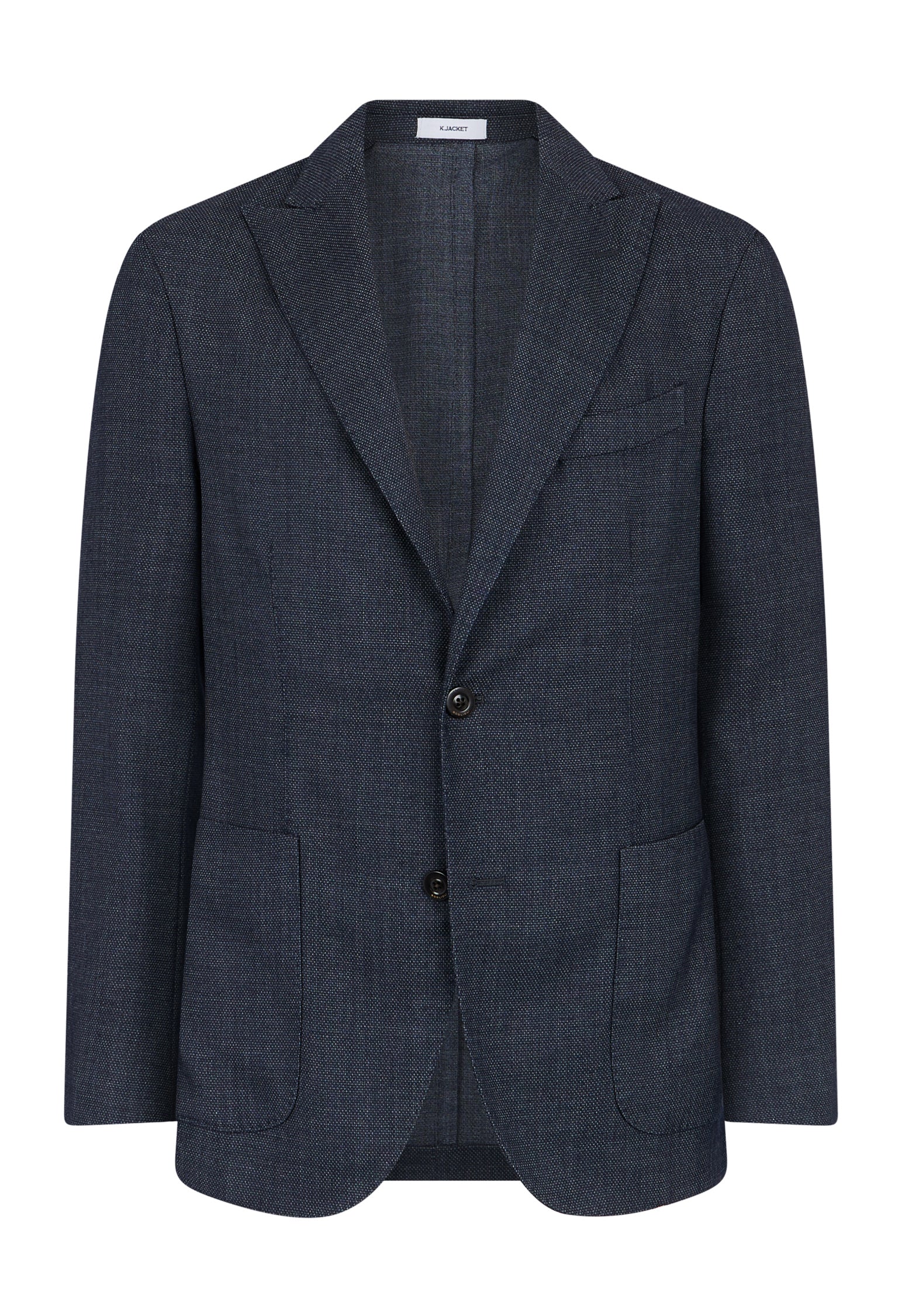 K-Jacket in lana tinta in capo a nido d'ape blue