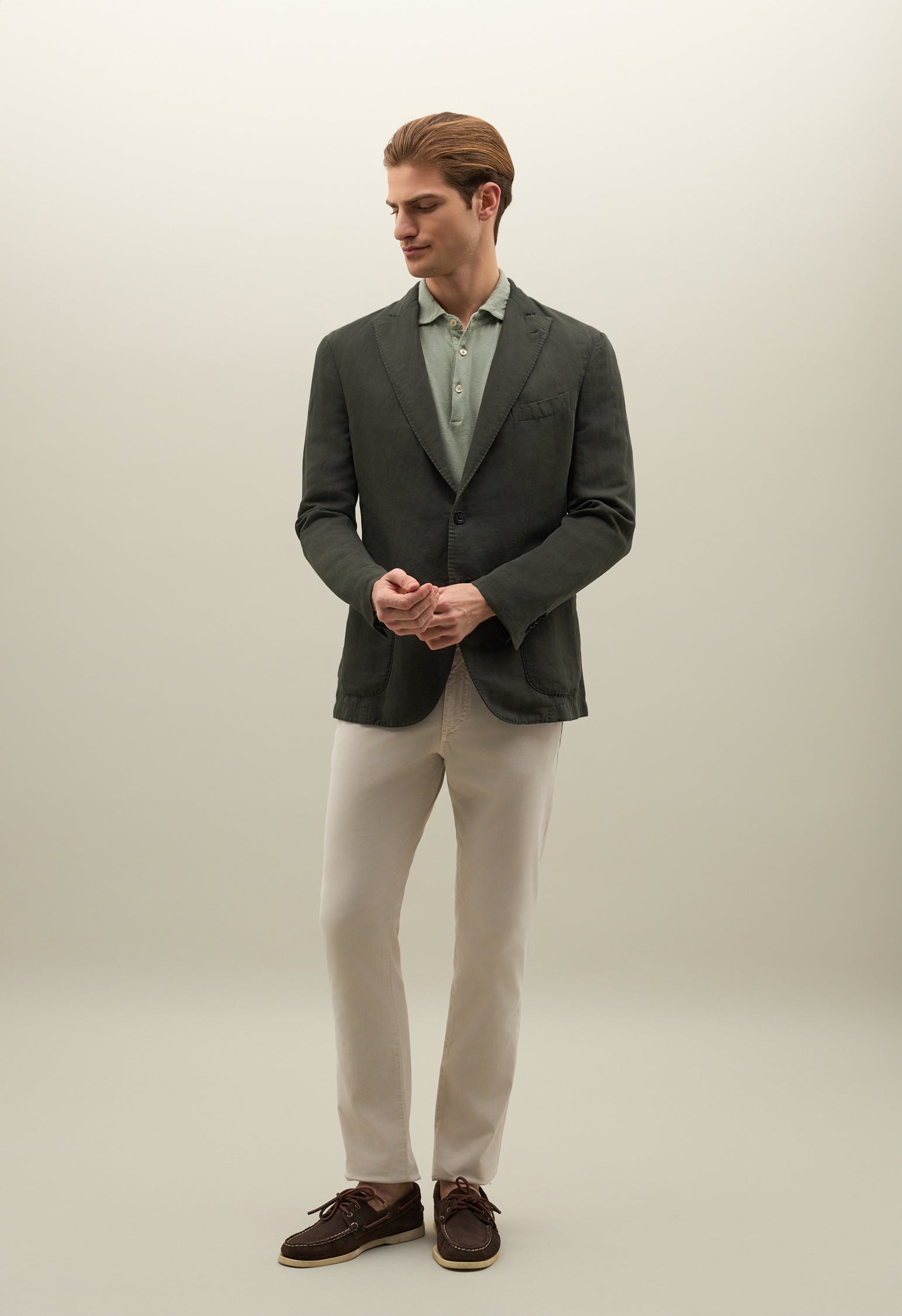 Green Cotton Linen satin K-Jacket