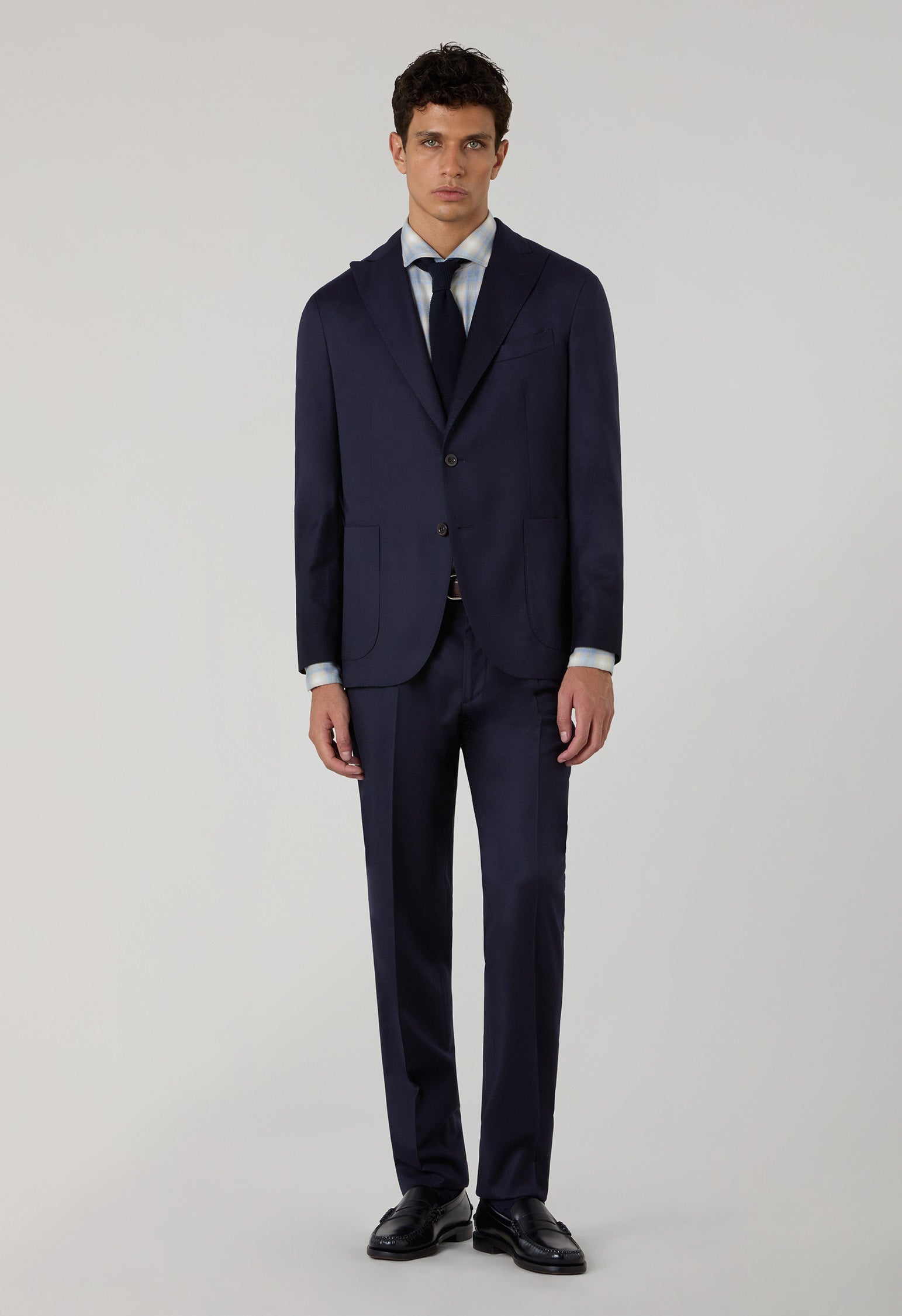 Abito K-Jacket in lana 14-Micron e seta blu