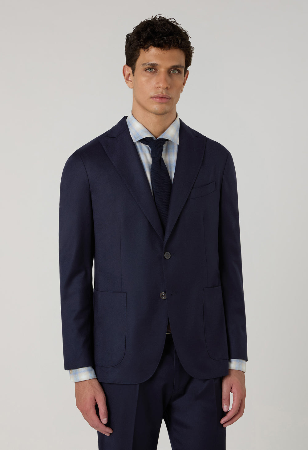 Abito K-Jacket in lana 14-Micron e seta blu