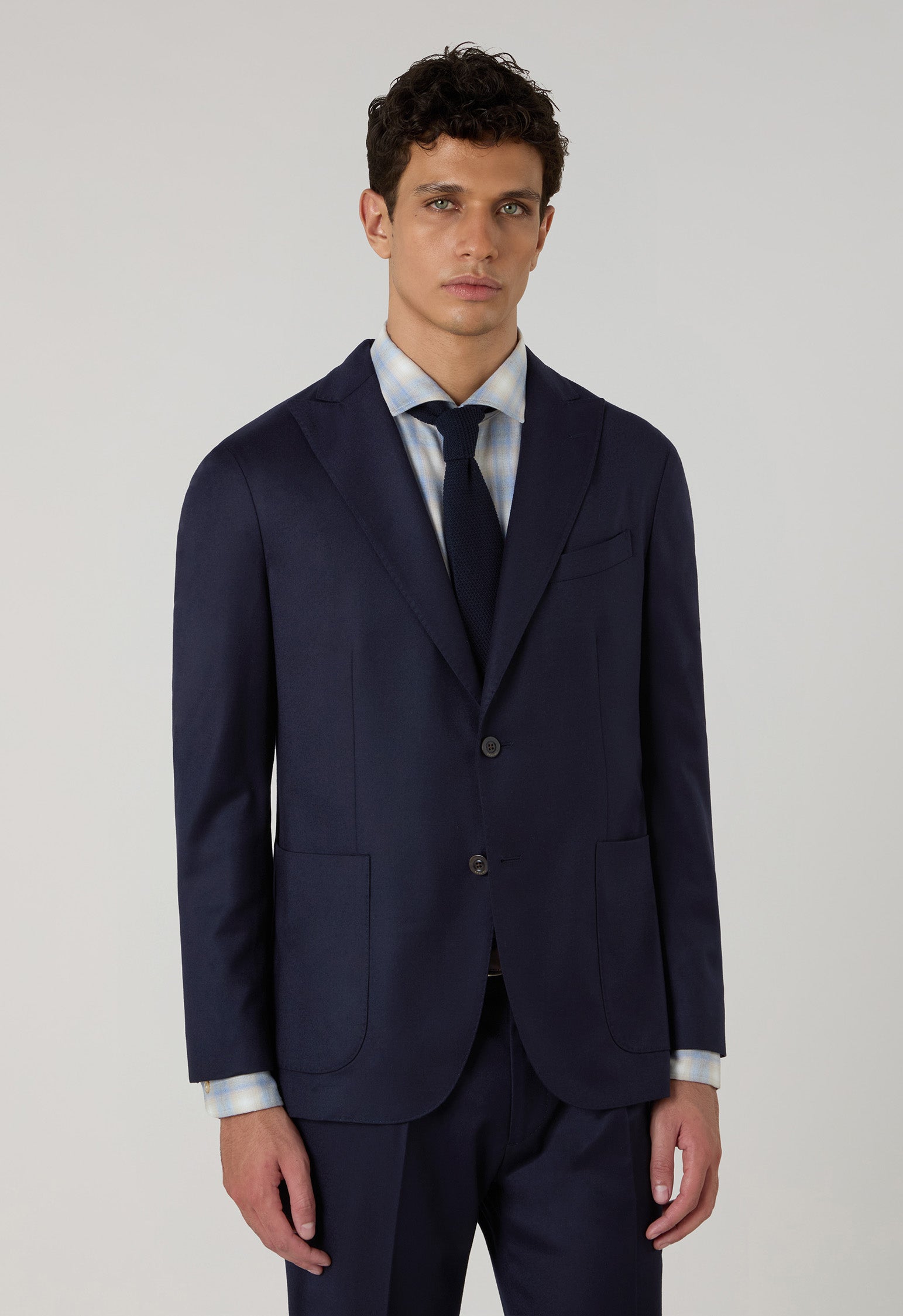 Abito K-Jacket in lana 14-Micron e seta blu