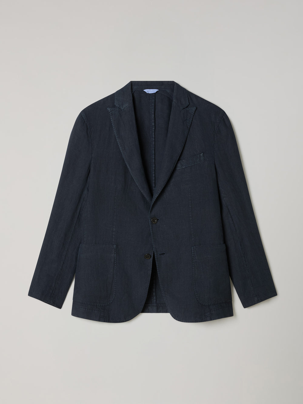 Blue Garment Dyed Linen K-Suit