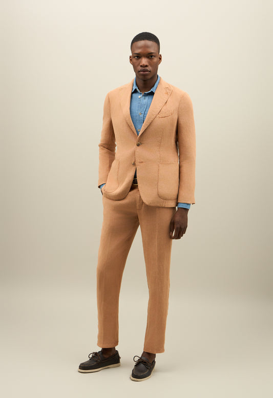 Abito K-Jacket in lino Tinto Terra marrone