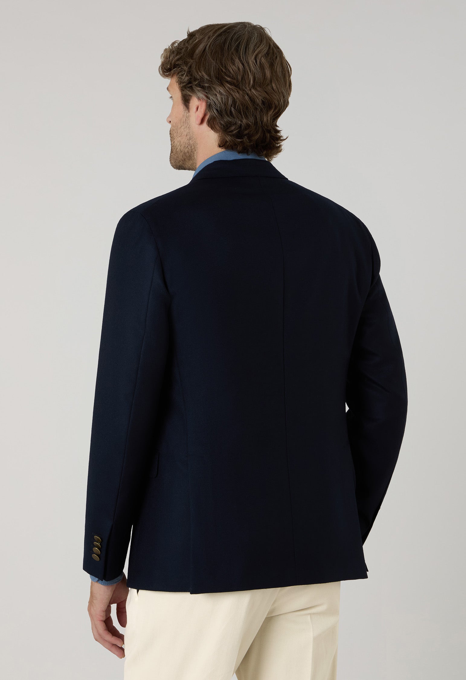 K-Jacket in lana Hopsack blu
