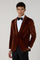 Cinnamon Plain Velvet Tuxedo Jacket