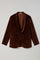 Cinnamon Plain Velvet Tuxedo Jacket
