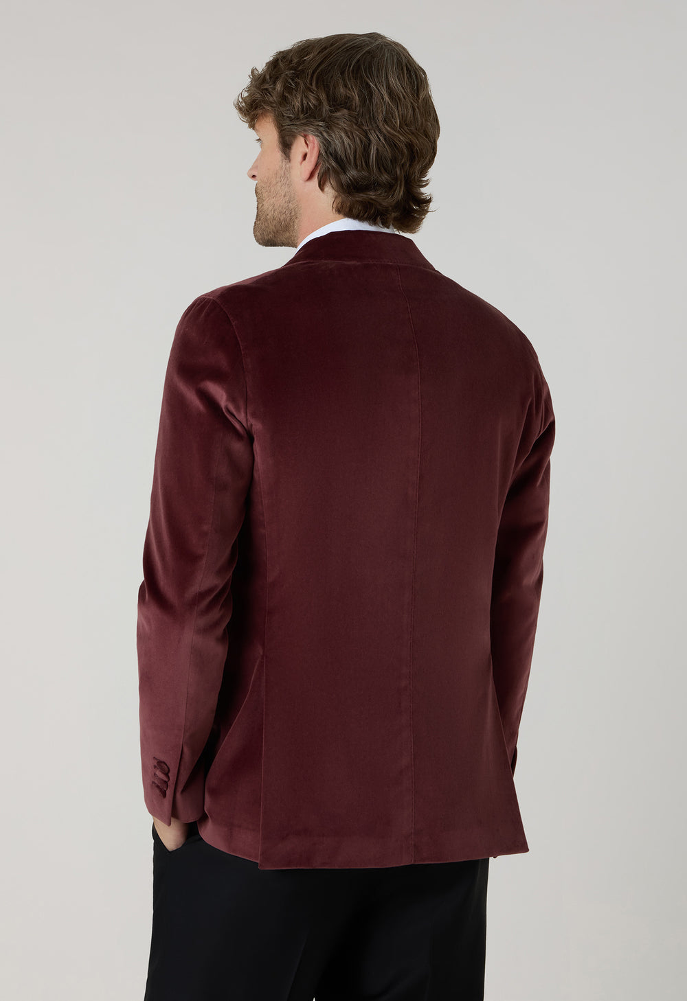 Giacca Tuxedo in velluto mogano