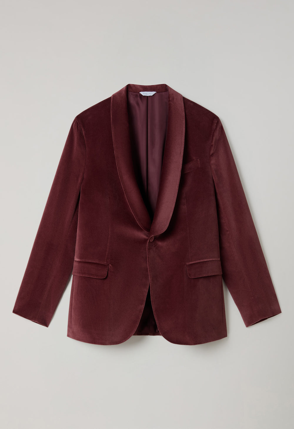 Giacca Tuxedo in velluto mogano