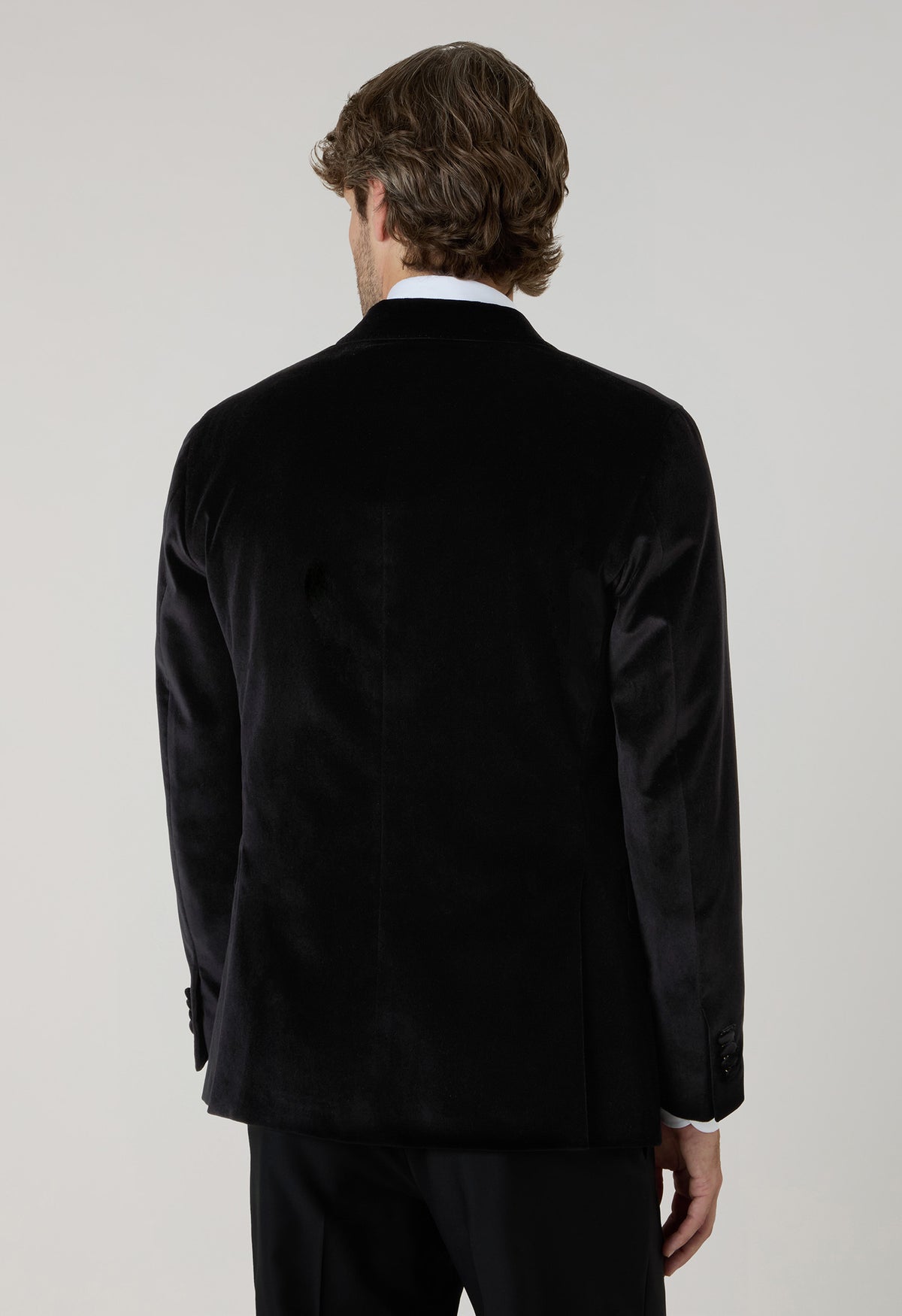 Black Plain Velvet Tuxedo Jacket