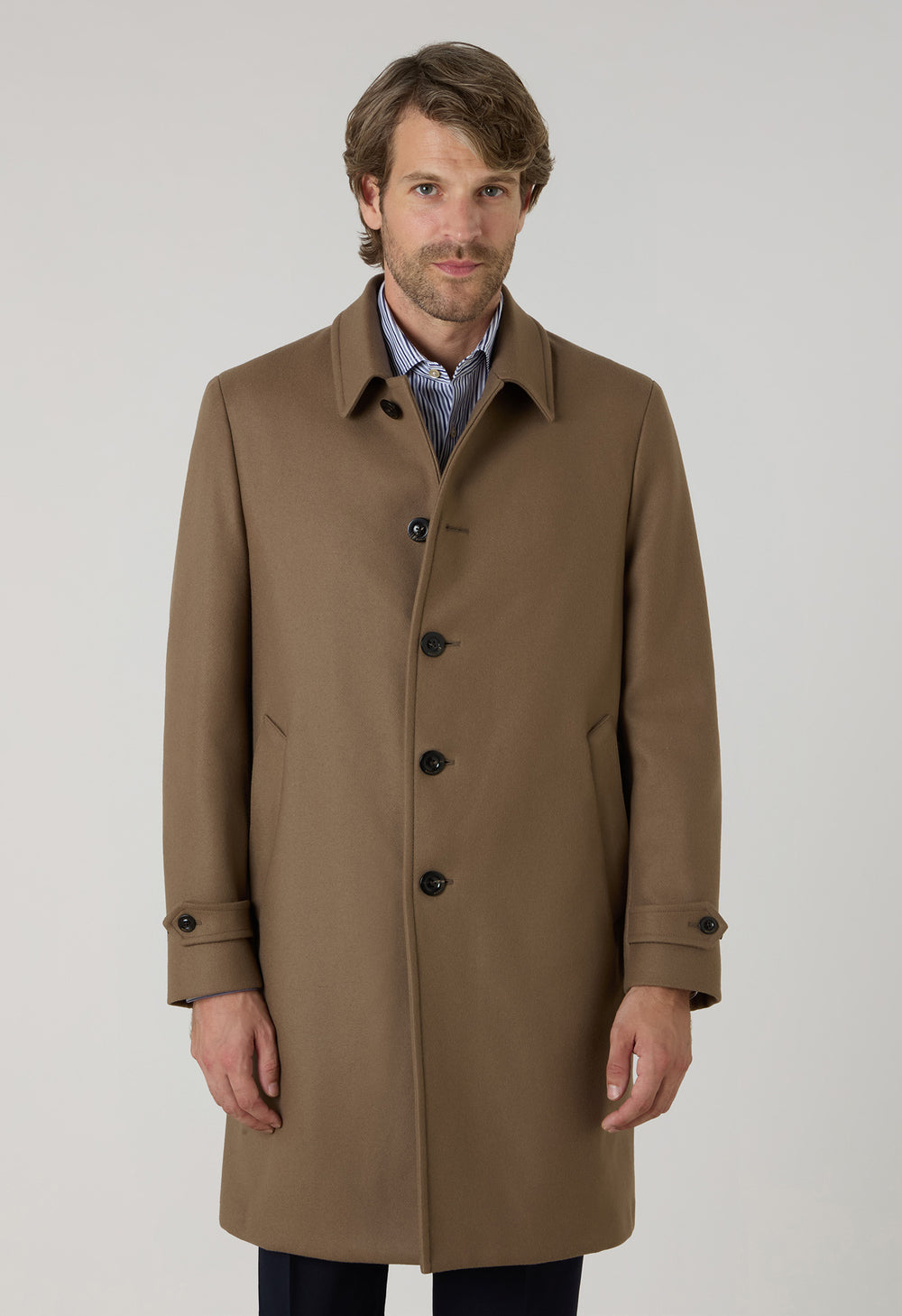 Beige Wool Felt Duster coat