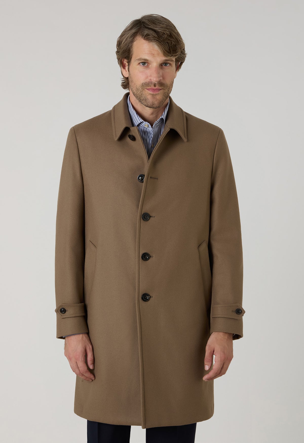 Beige Wool Felt Duster coat