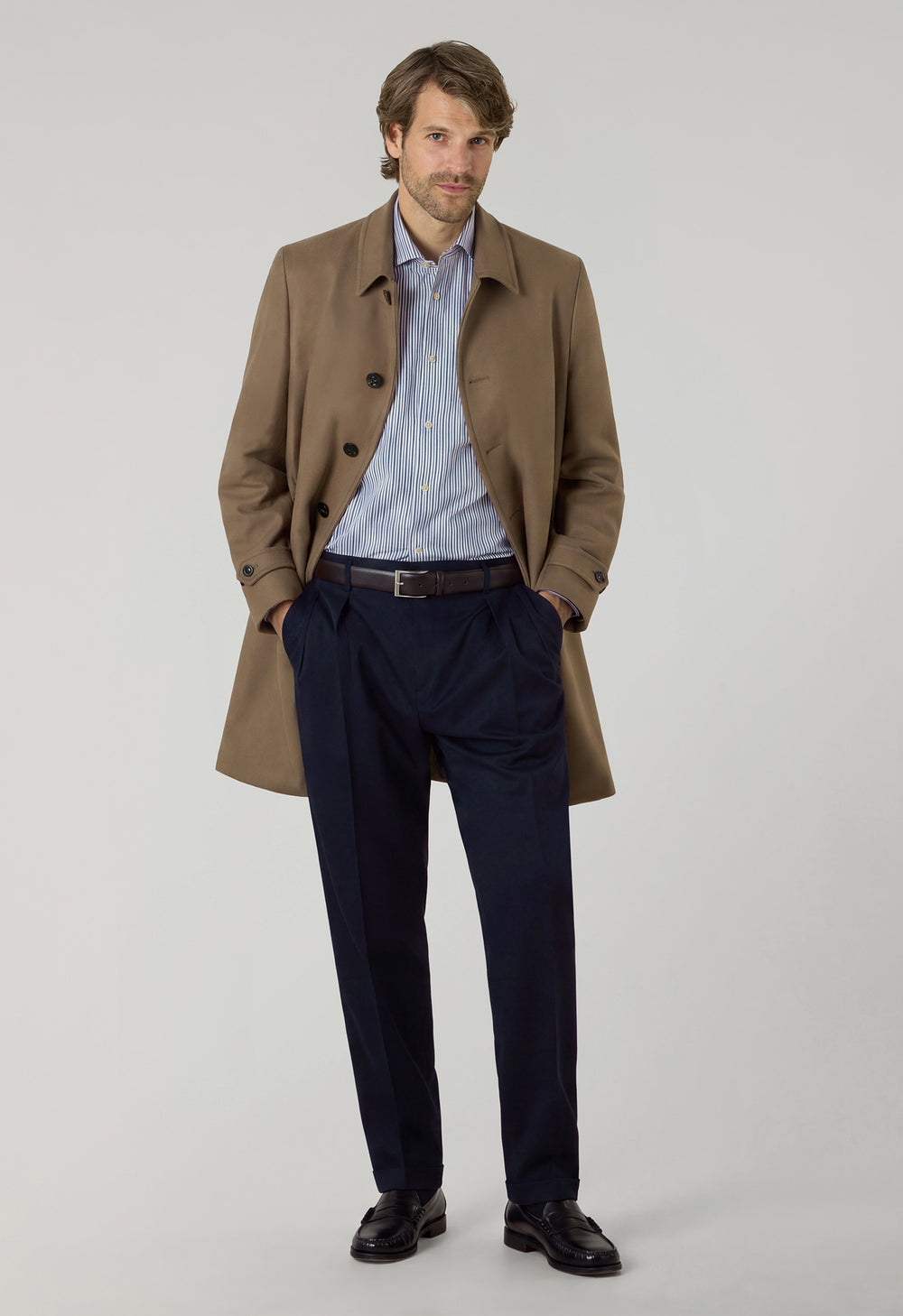 Beige Wool Felt Duster coat
