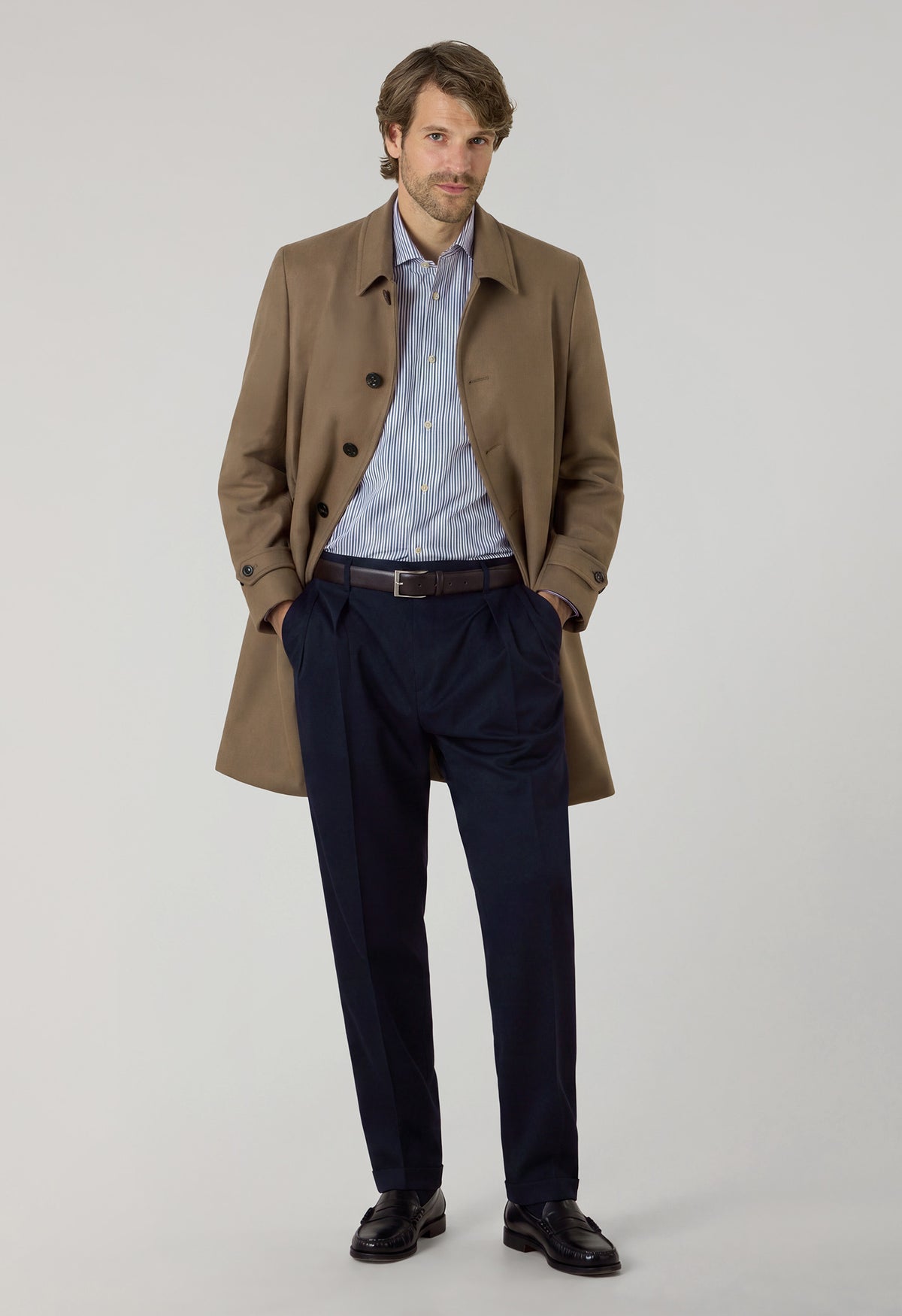 Beige Wool Felt Duster coat