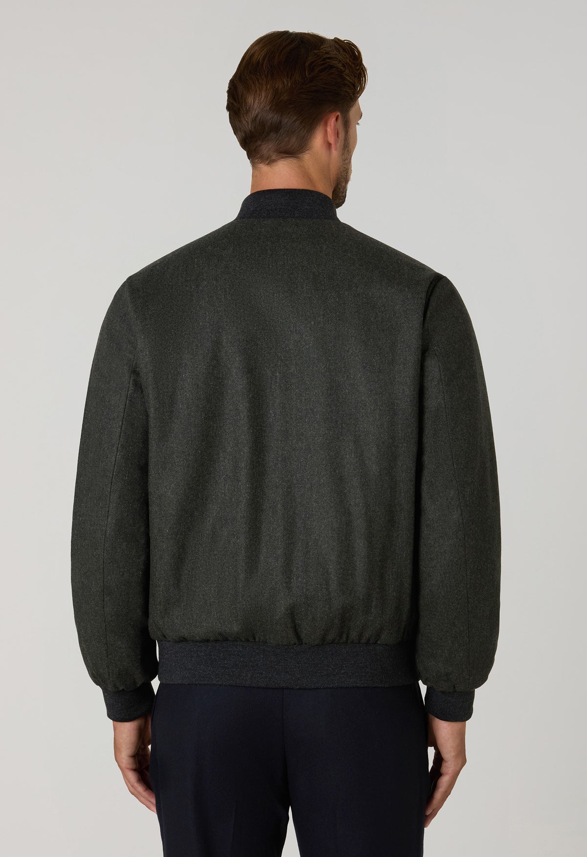 Bomber in lana vergine verde