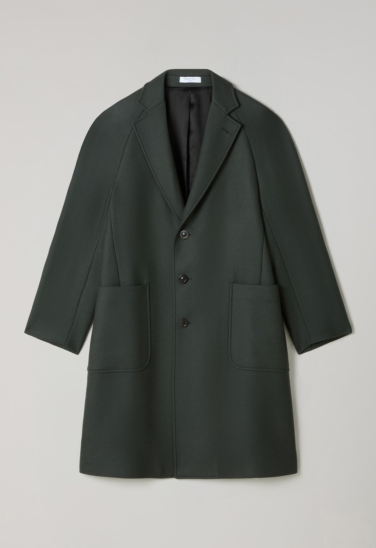 Overcoat in lana e cashmere verde