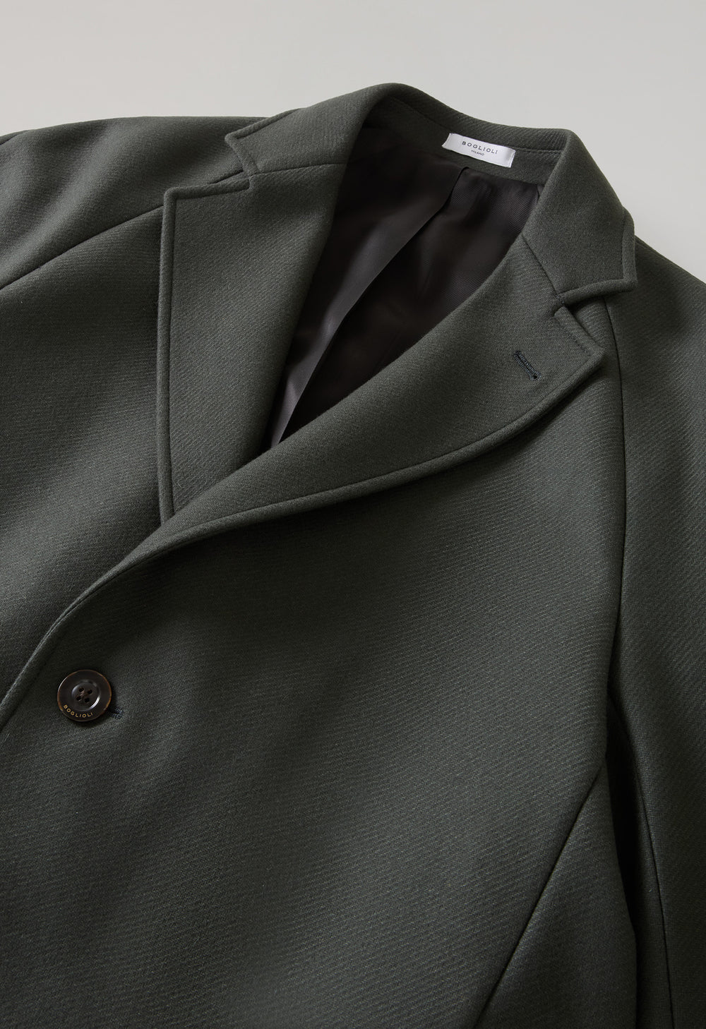 Overcoat in lana e cashmere verde