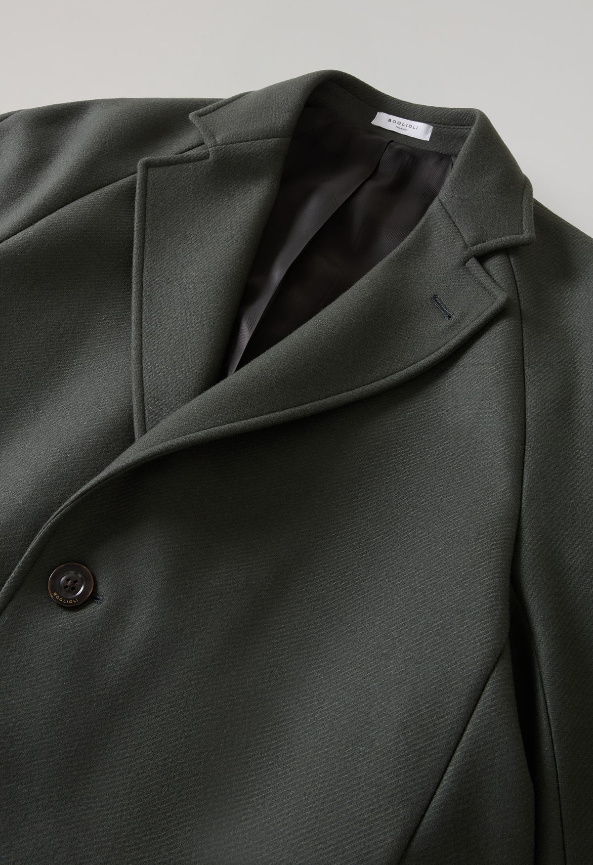 Overcoat in lana e cashmere verde