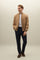 Dark Beige Linen Tencel Satin Bomber