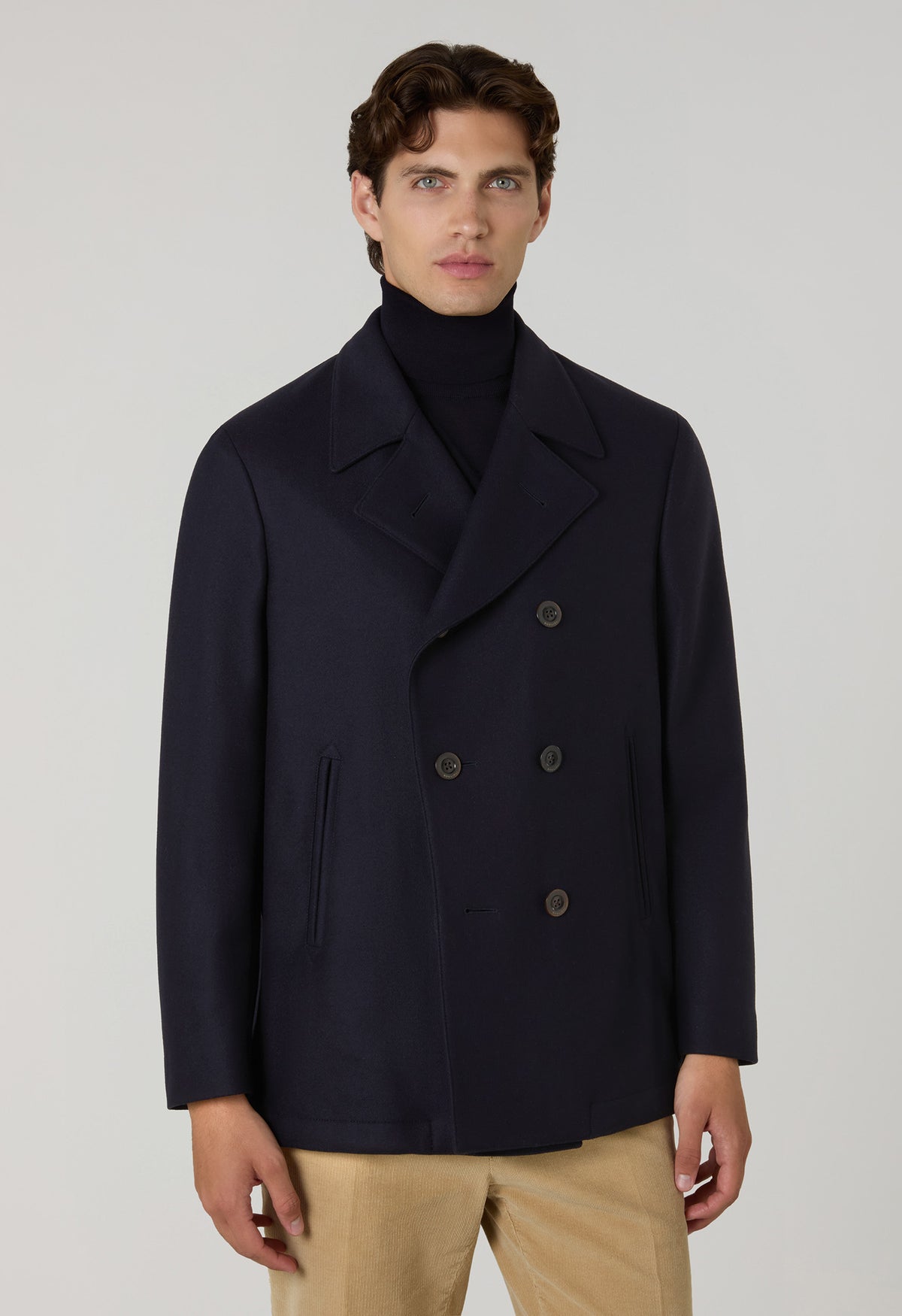 Peacoat in lana blu