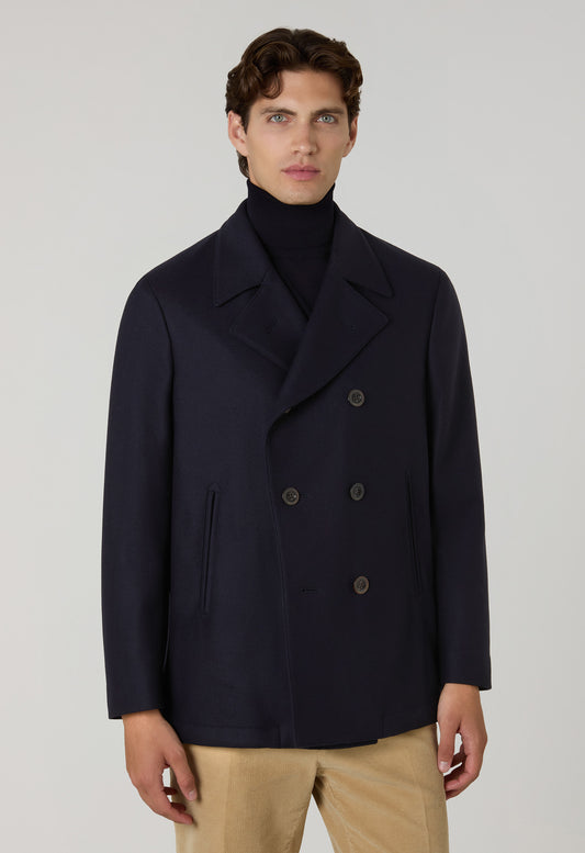 Peacoat in lana blu