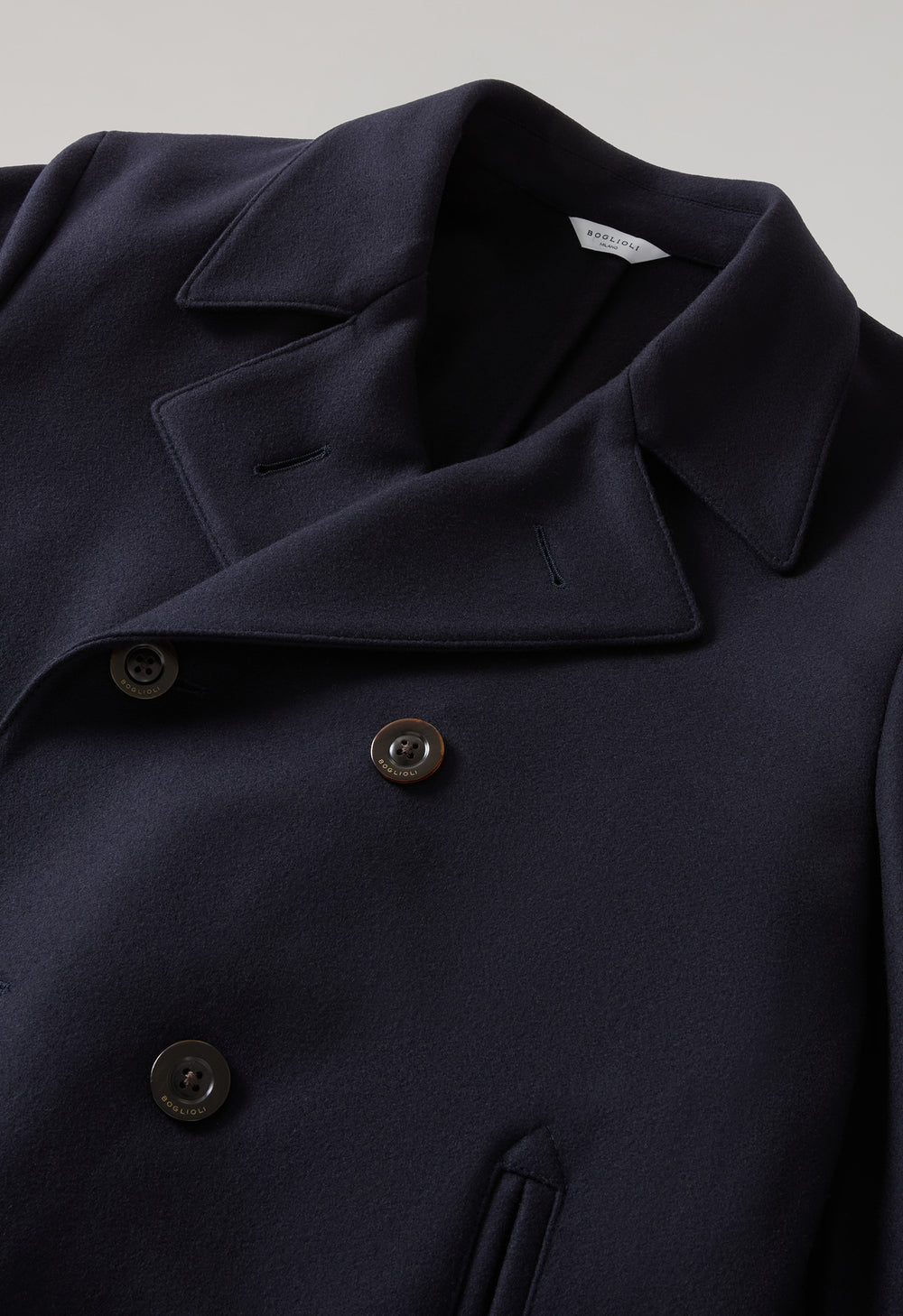 Blue Wool Felt Peacoat 