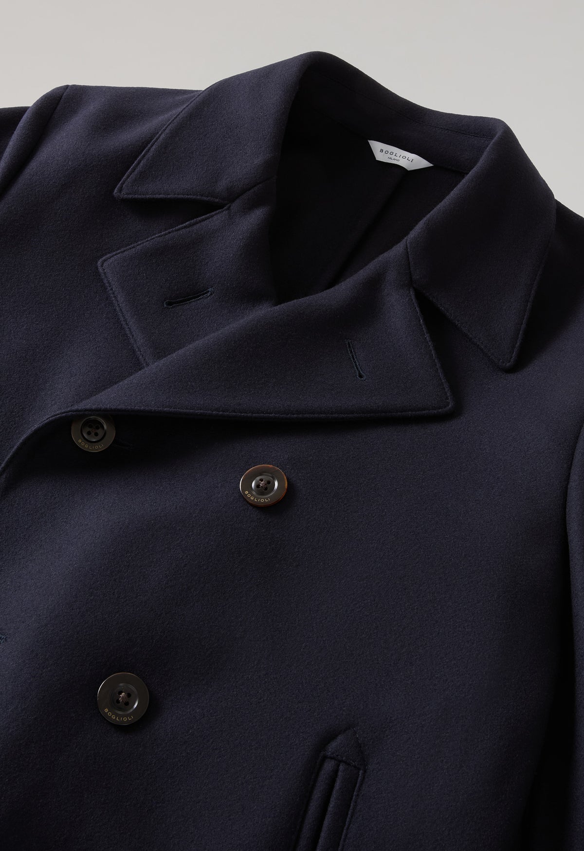 Blue Wool Felt Peacoat 