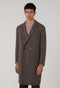 Brown Pied-de-puole Wool Cashmere double-breasted Coat