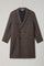 Brown Pied-de-puole Wool Cashmere double-breasted Coat