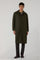 Green Wool Felt Loden Coat with back fold 