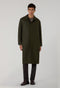 Blue Wool Felt Loden Coat with back fold 