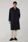 Blue Wool Felt Loden Coat with back fold 