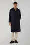 Blue Wool Felt Loden Coat with back fold 