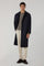 Blue Wool Felt Loden Coat with back fold 