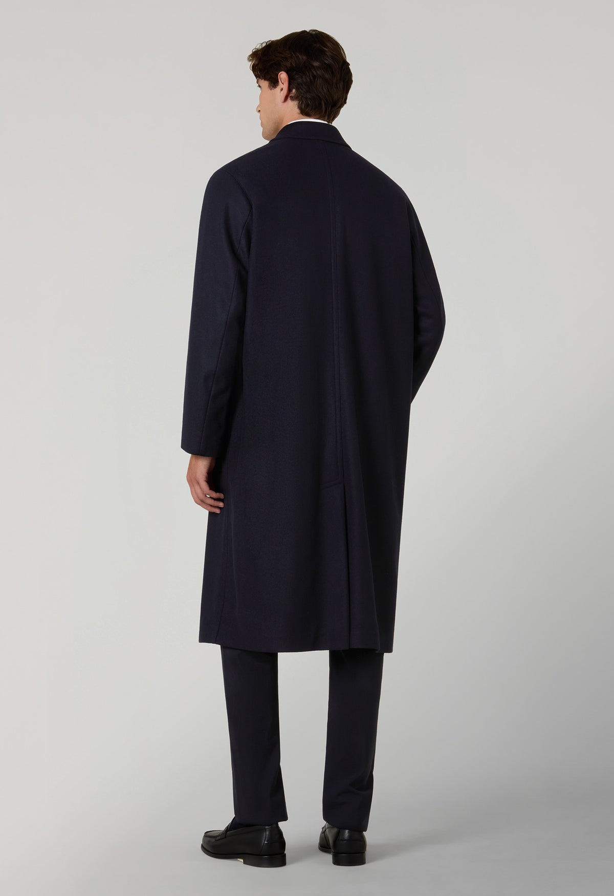 Blauer Wollmantel aus Loden