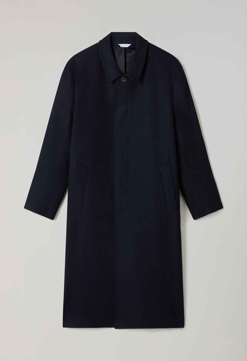Blauer Wollmantel aus Loden