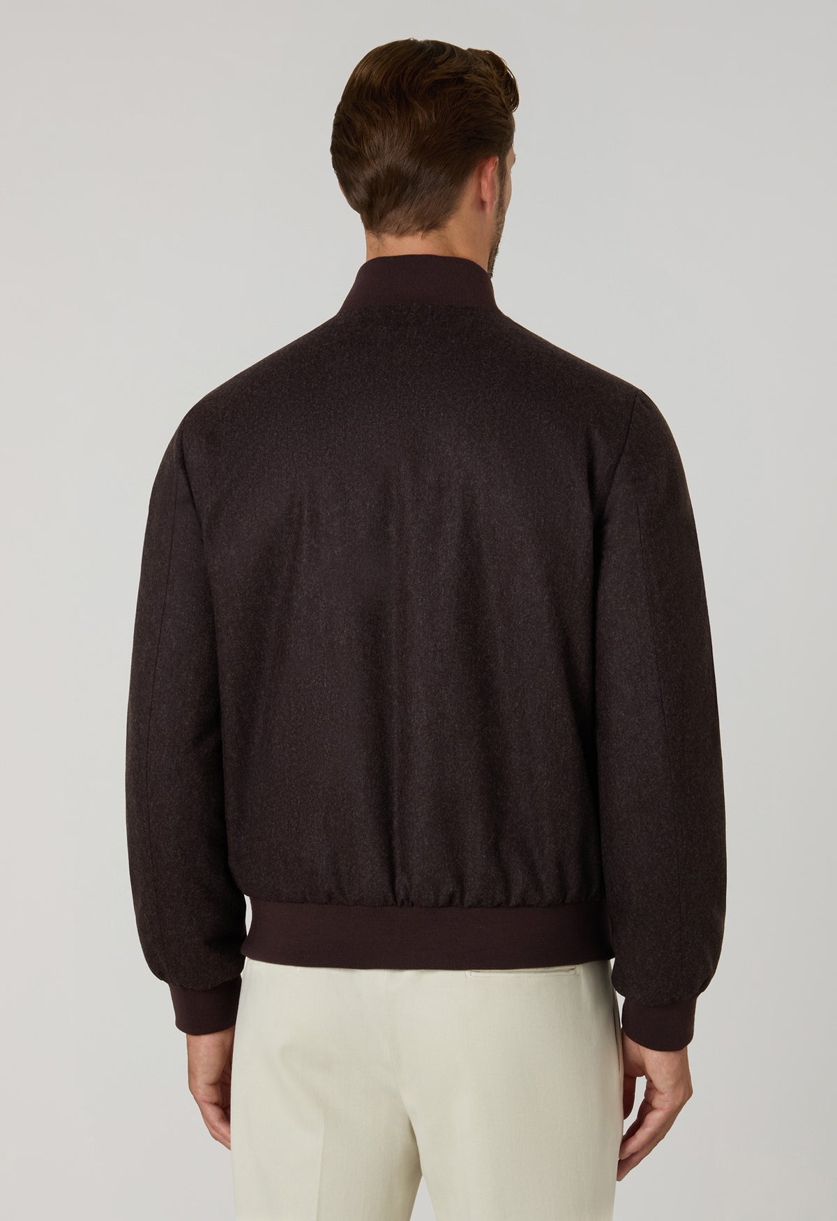 Brown Washed Flannel Padded Bomber