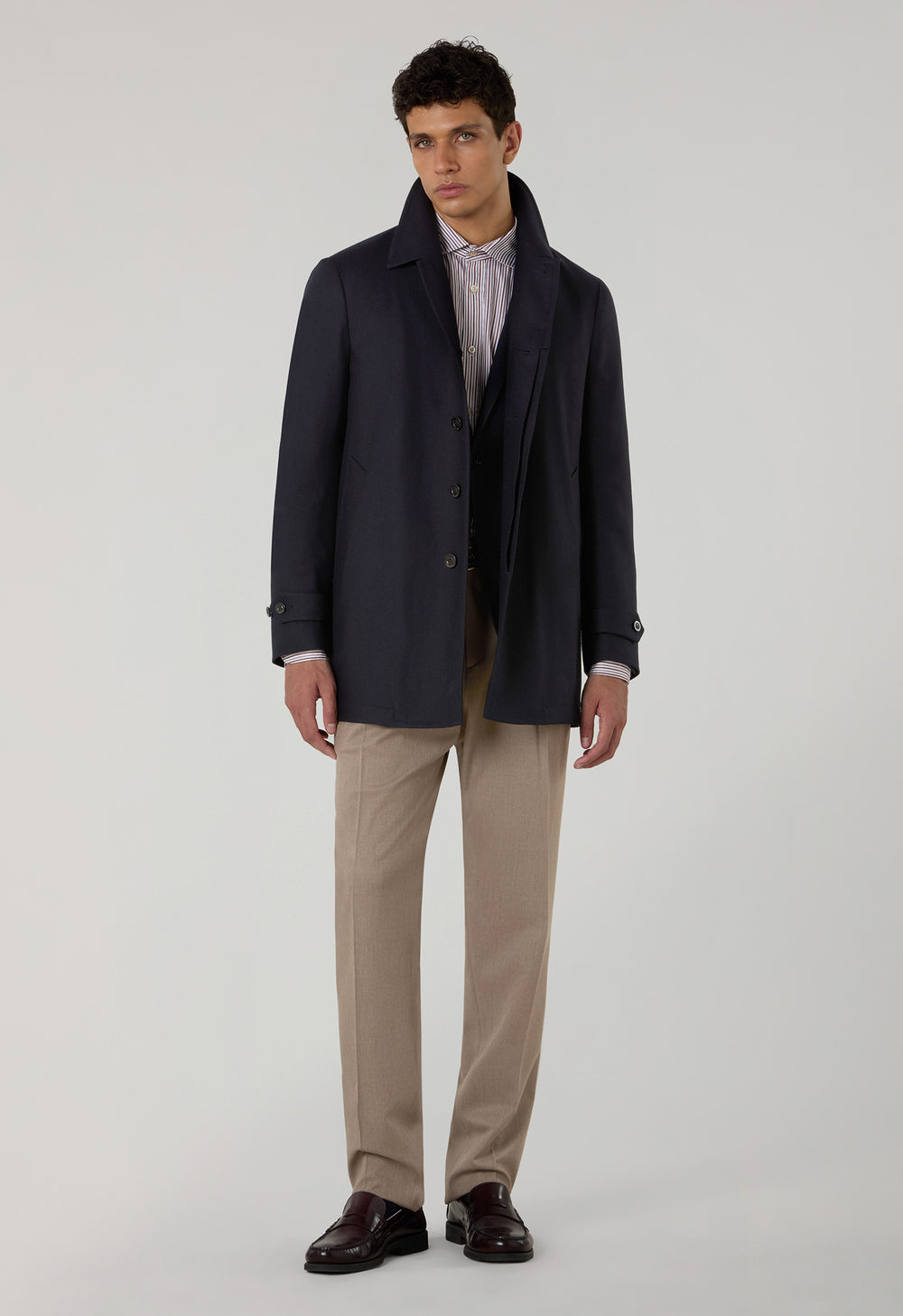 Blue Washed Flannel Padded Cover Jacket