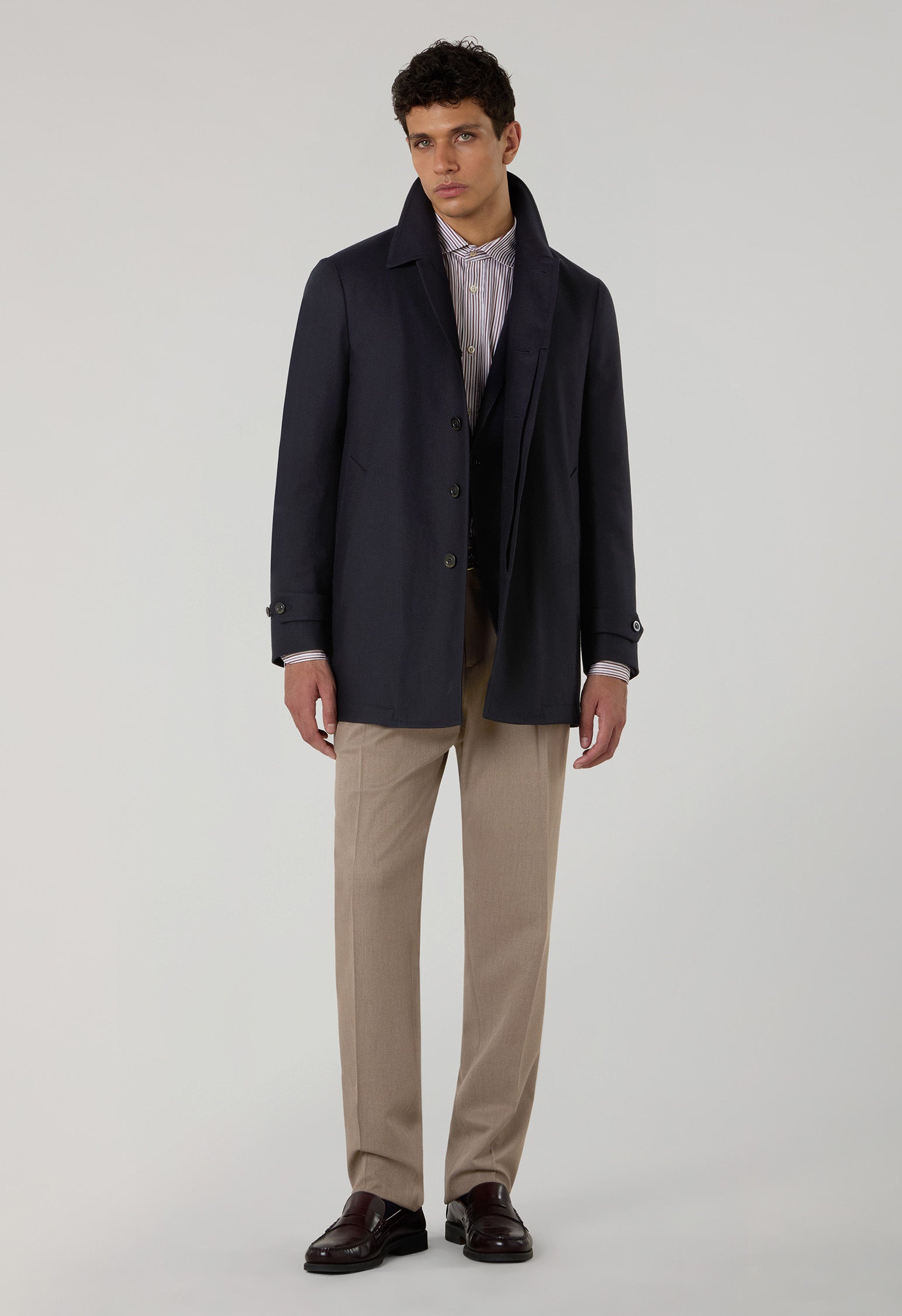 Blue Washed Flannel Padded Cover Jacket