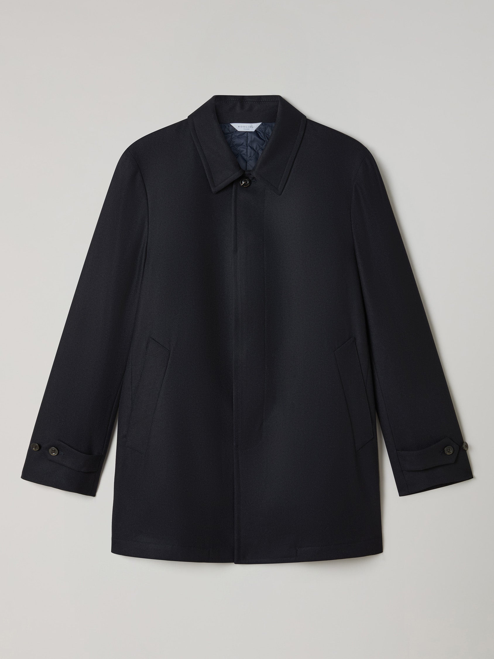 Blue Washed Flannel Padded Cover Jacket